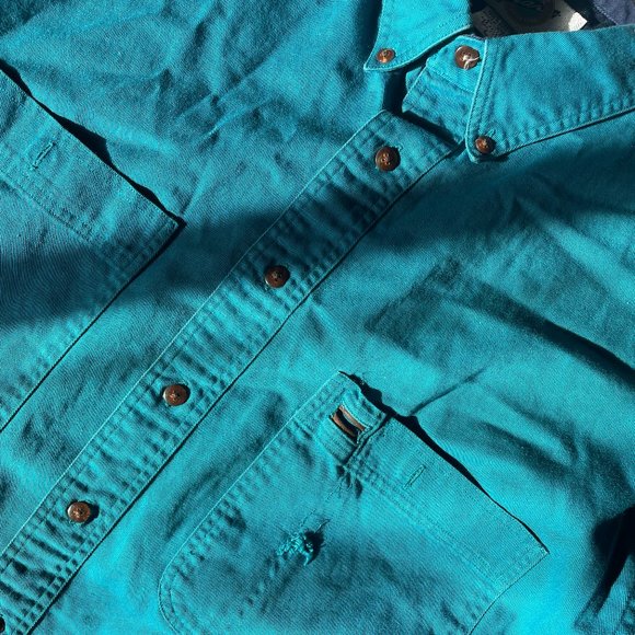 Field Gear Vintage Casual Button Down, Large, Teal - Picture 4 of 7